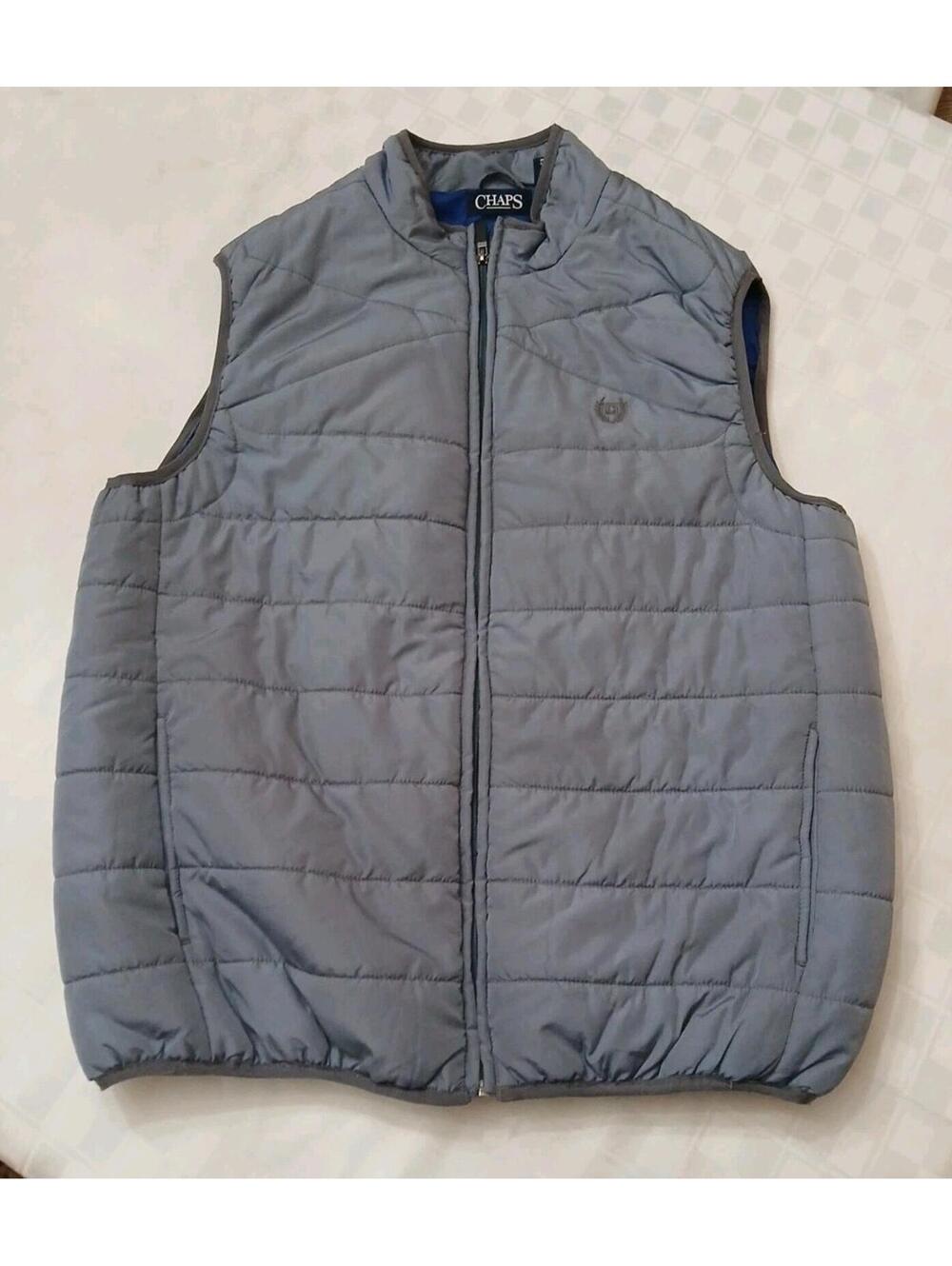 CHAPS Men’s Large Quilted Vest Combat Gray Lightweight